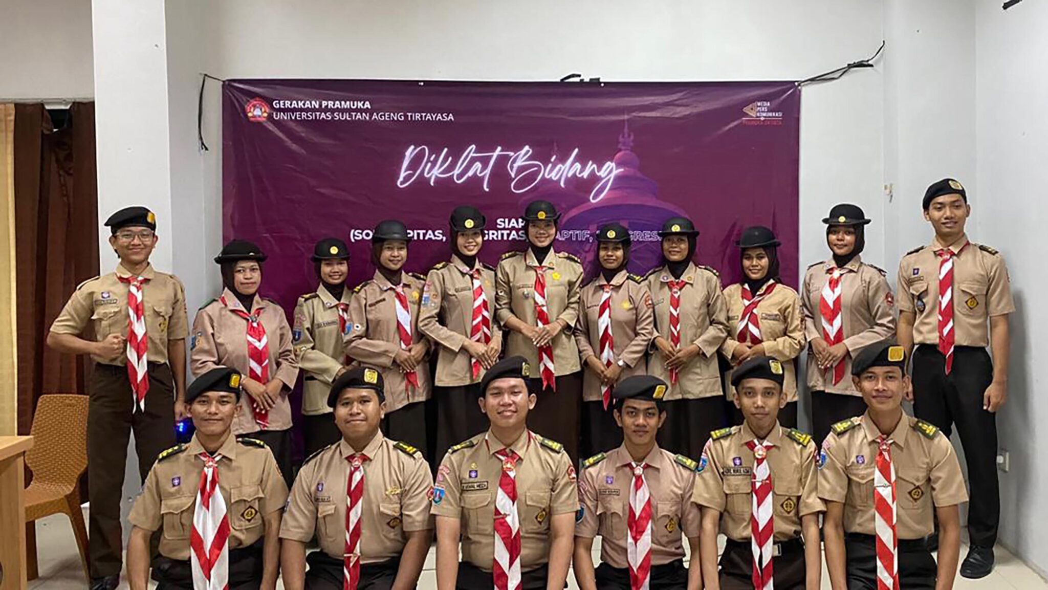 Tingkatkan Kapasitas Anggota, Gerakan Pramuka Universitas Sultan Ageng Tirtayasa Gelar Diklat Bidang di Gedung Kwarda Banten